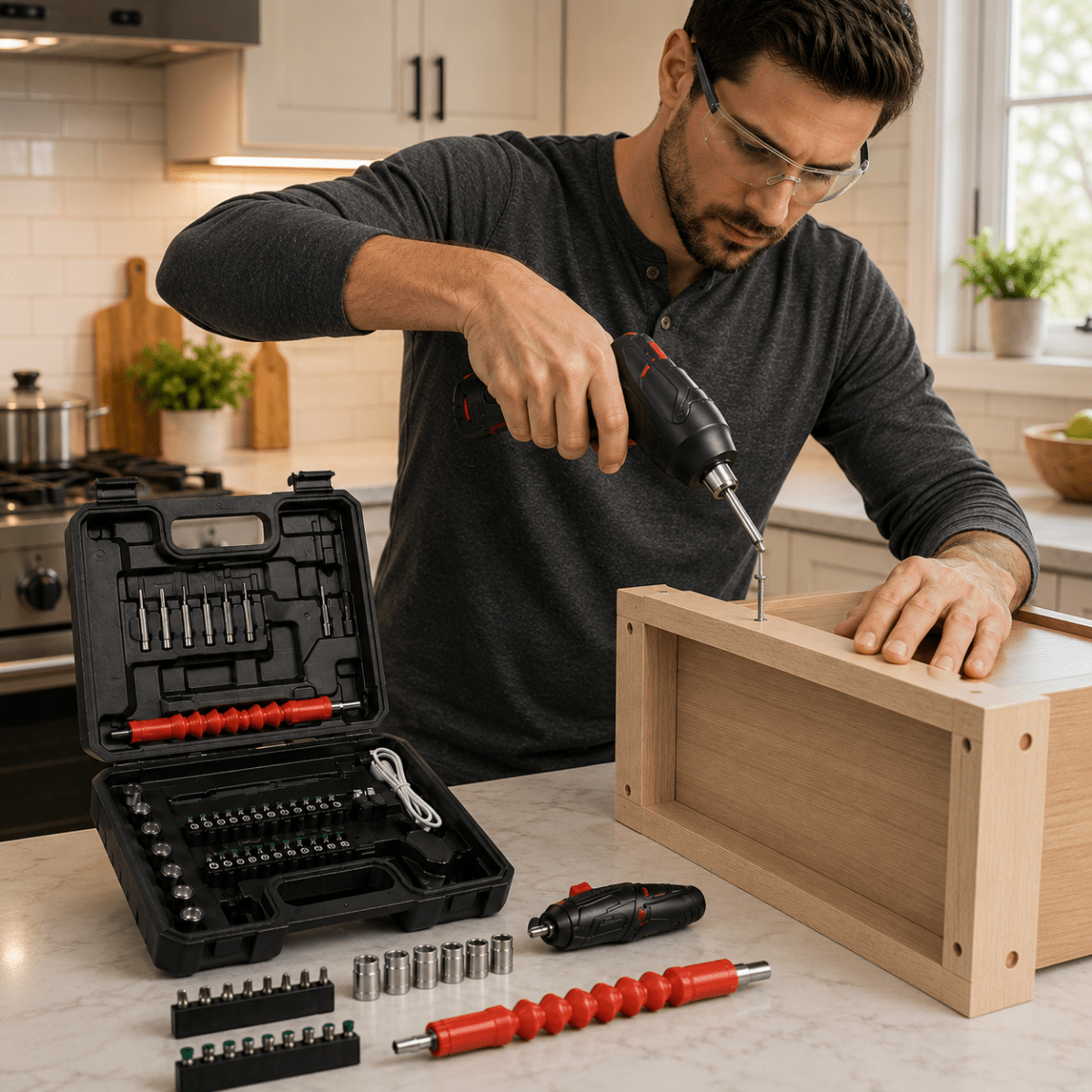 Visseuse Sans Fil Compacte – Kit de Bricolage pour Maison