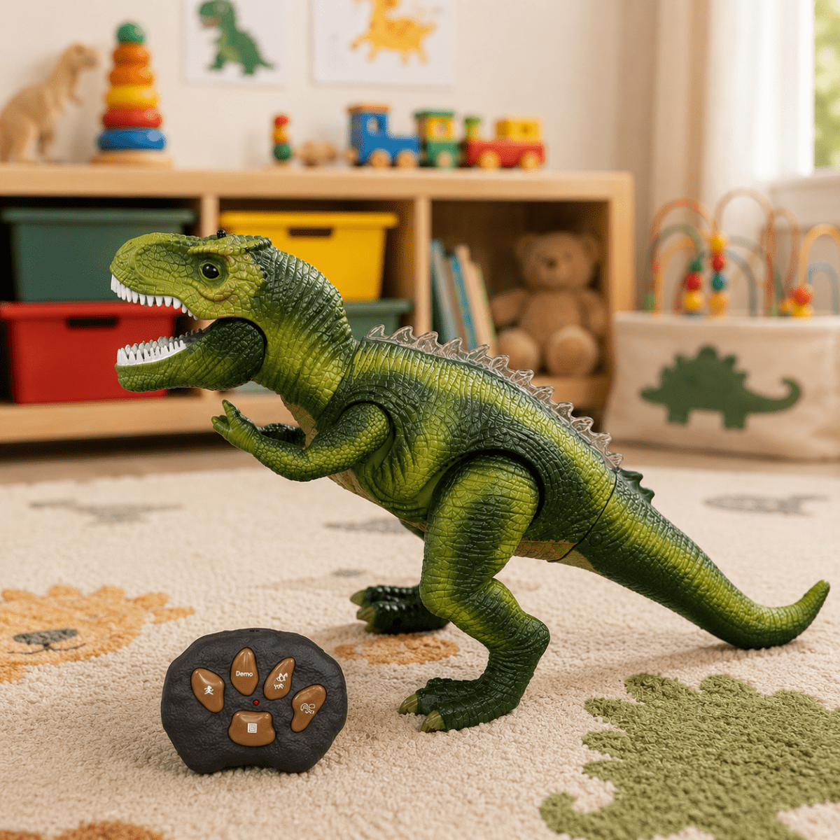Interactive Dinosaur Toy – Green, An Adventurous Play Experience for Kids in the Playroom