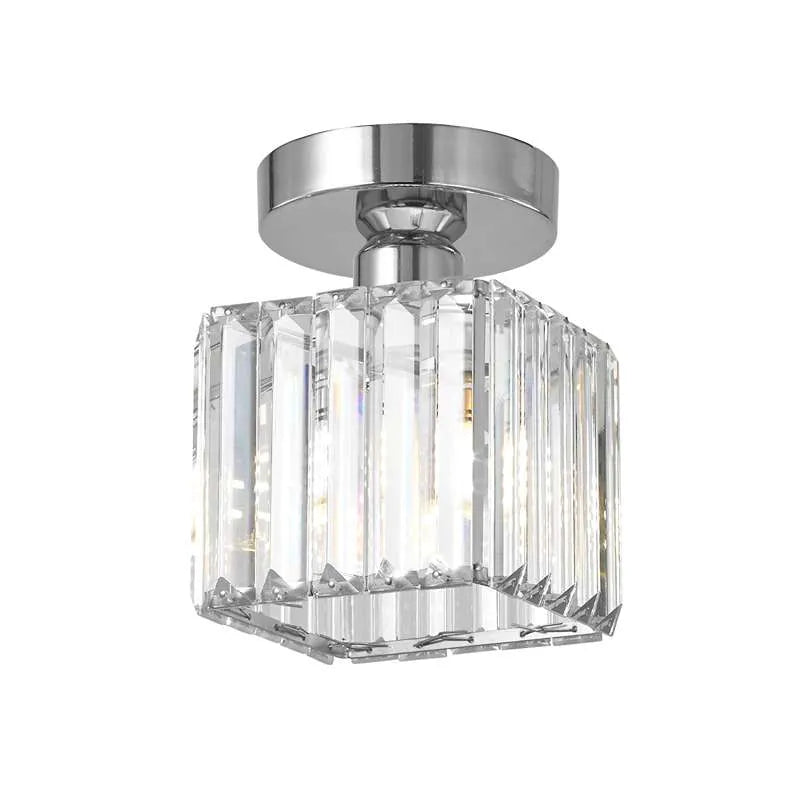 Plafonnier Design en Laiton et Cristal, Finition Noire