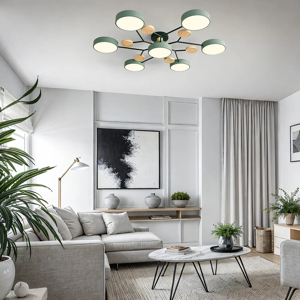 Plafonnier LED Rond en Fer - Lustre Semi-Encastré Design Contemporain