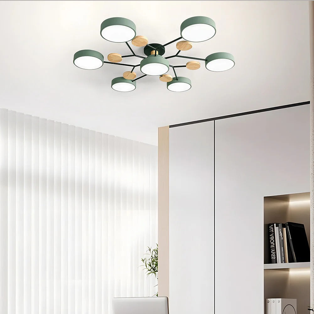 Plafonnier LED Rond en Fer - Lustre Semi-Encastré Design Contemporain