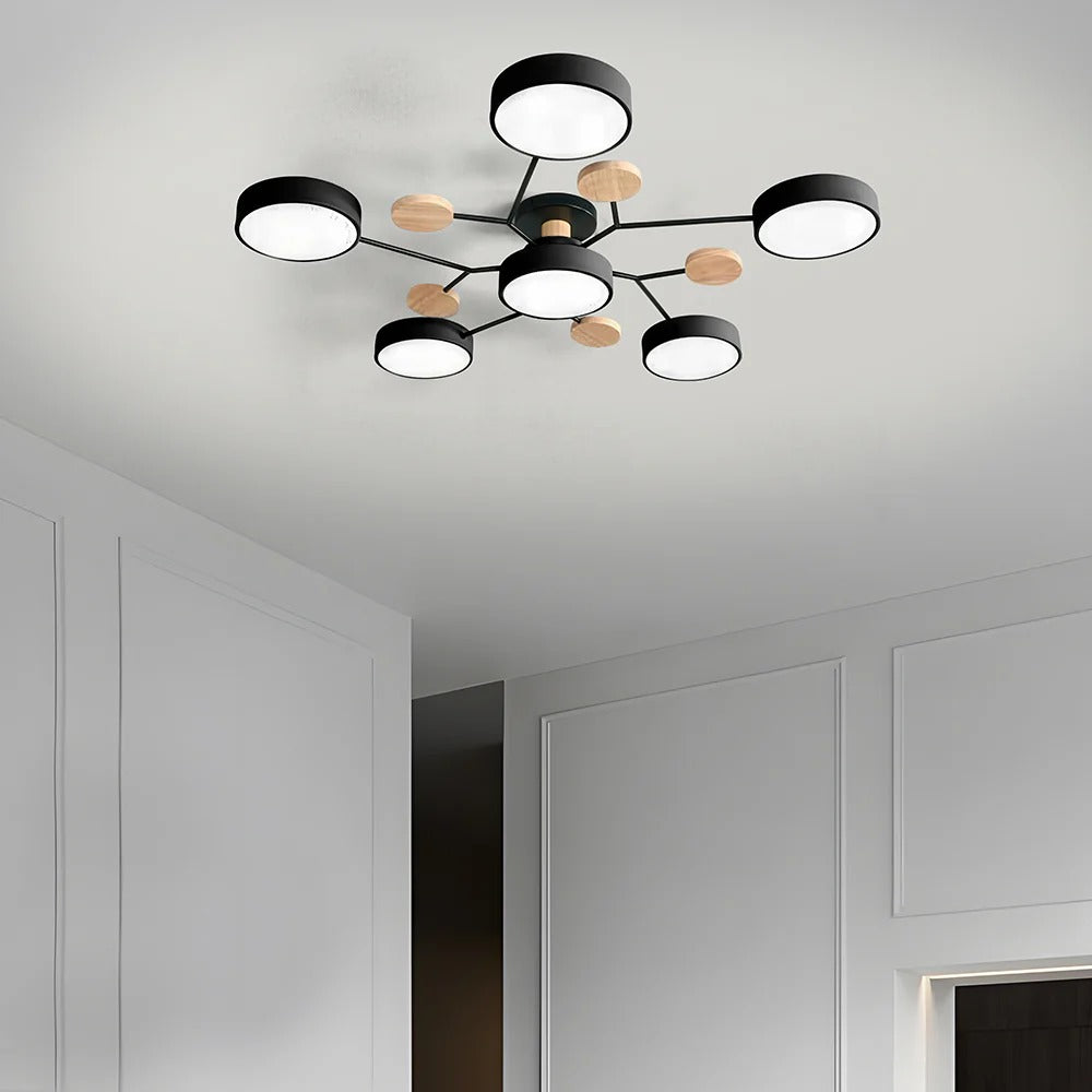 Plafonnier LED Rond en Fer - Lustre Semi-Encastré Design Contemporain