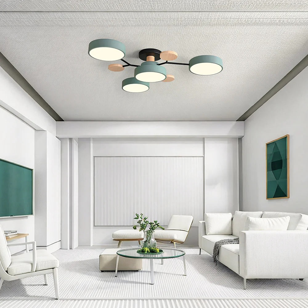 Plafonnier LED Rond en Fer - Lustre Semi-Encastré Design Contemporain