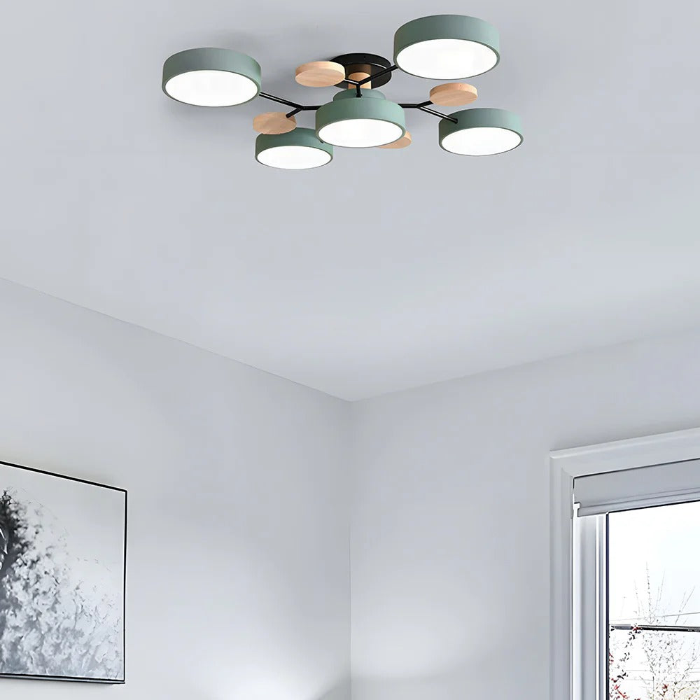 Plafonnier LED Rond en Fer - Lustre Semi-Encastré Design Contemporain