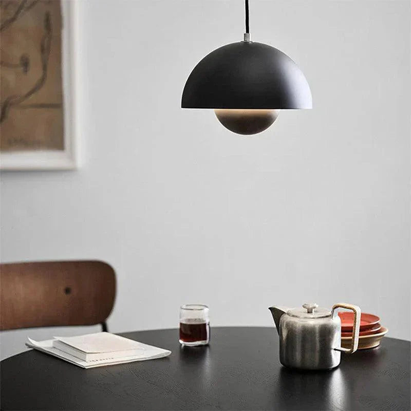 Suspension – Demi-sphère, finition mate au design scandinave pour salle à manger ou salon
