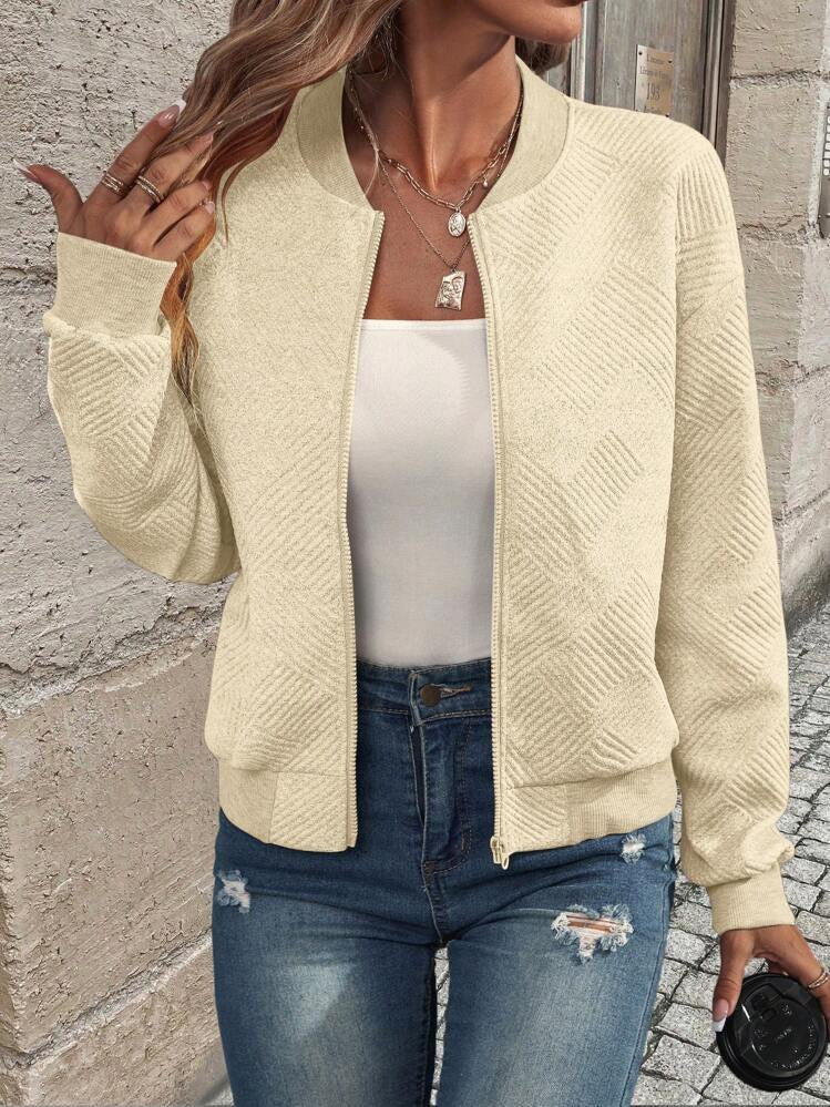 Veste Bomber Femme Motif Géométrique - Légère et Casual