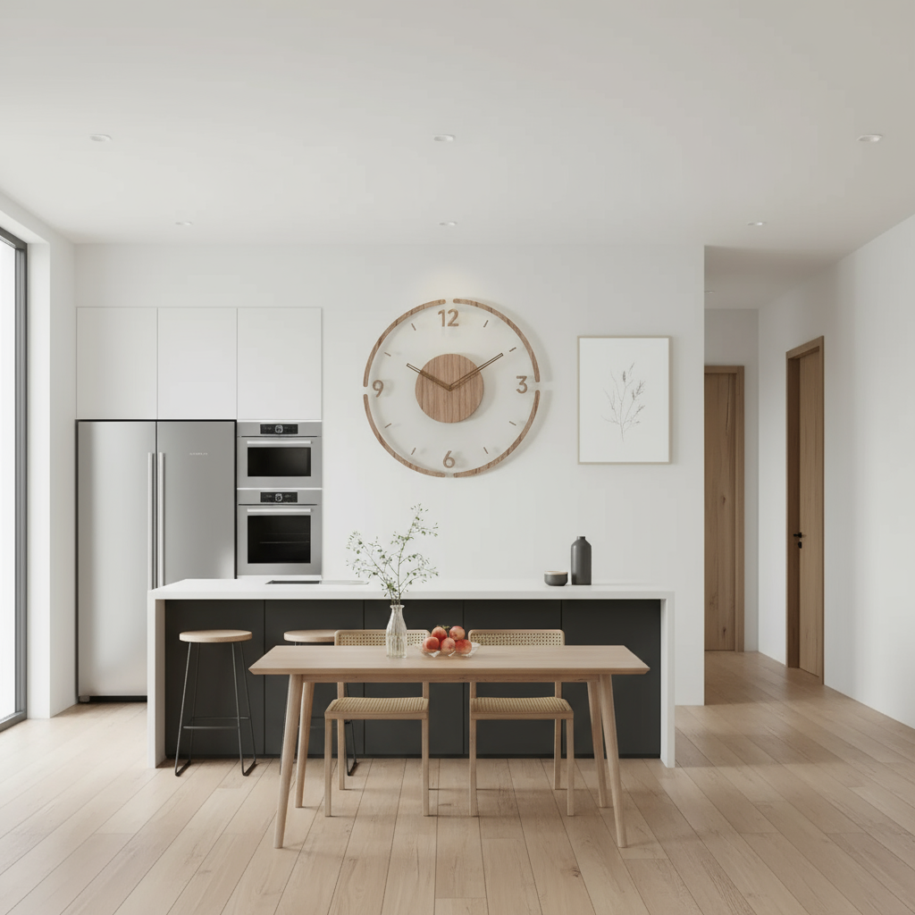 Horloge Murale Moderne – Design en Bois Transparent pour Chambre, Salon ou Bureau