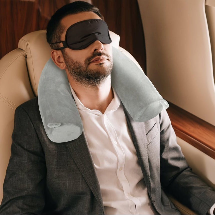 Ergonomisches Reisekissen Nackenkissen Reise für Flugzeug & Auto – Memory-Schaum Komfort 3