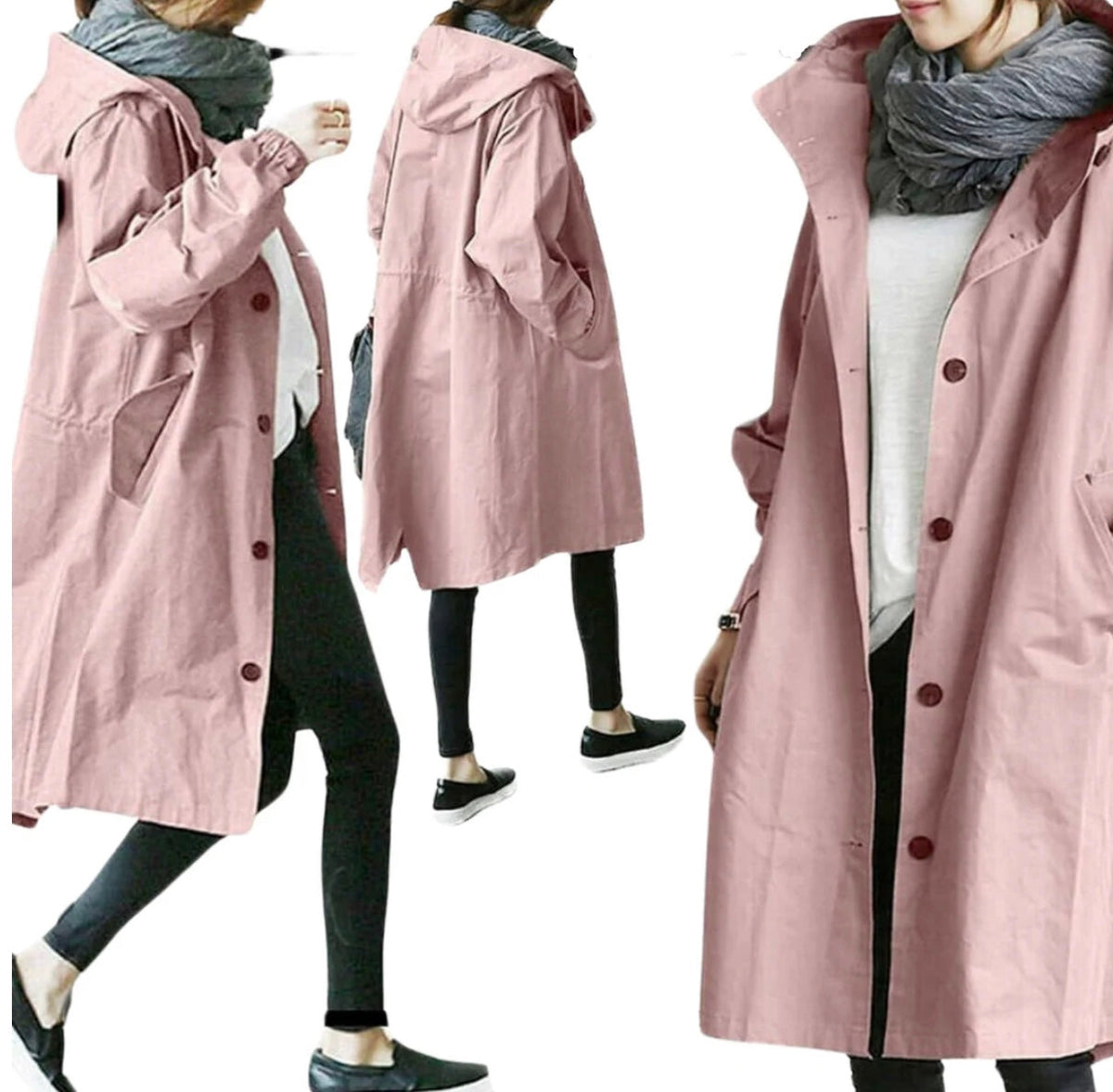 Veste Coupe-Vent Femme Imperméable et Pliable à Capuche