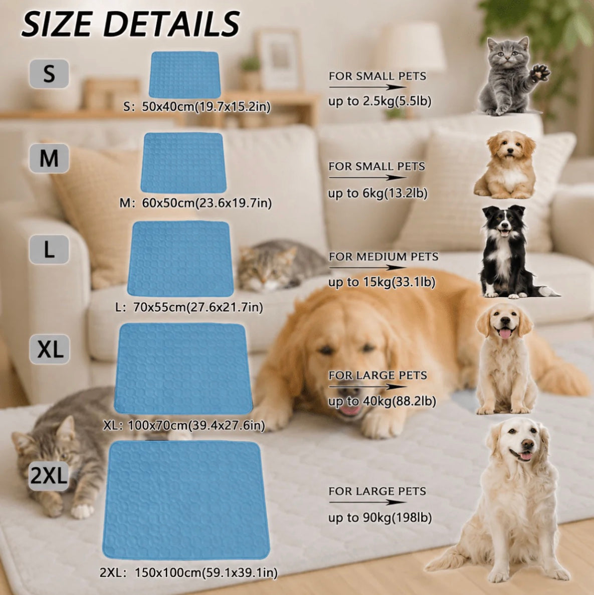 Cooling Pet Bed – Extra-Large, Comfortable Design for Dogs and Cats
