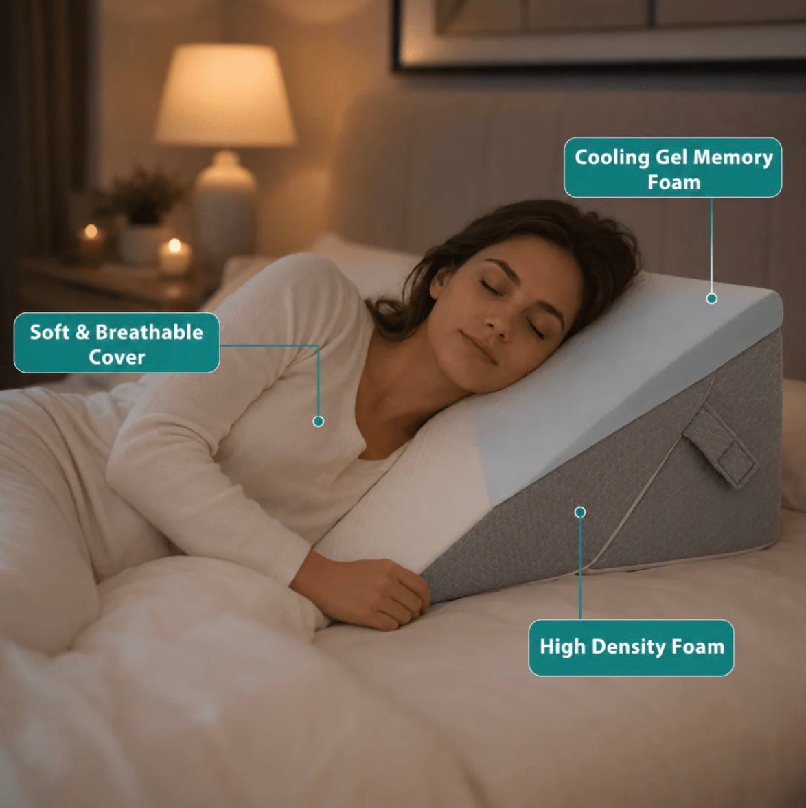 Adjustable Bed Pillow – High-Quality, Soft, and Supportive Foam for the Bedroom or Reading Nook