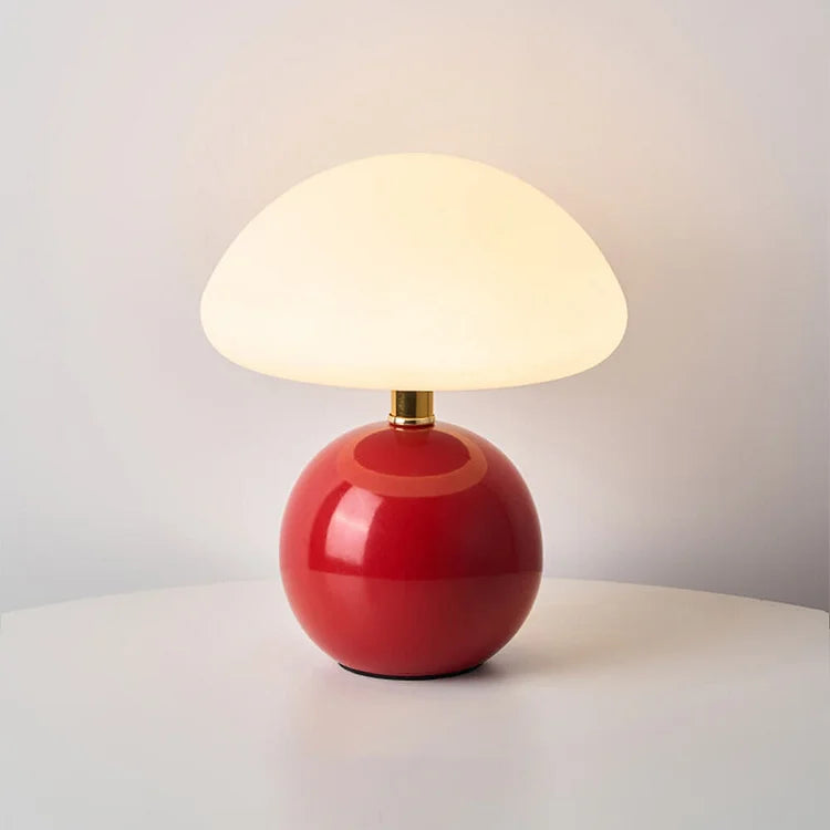 Lampe de Table Champignon Style Rétro Français en Céramique