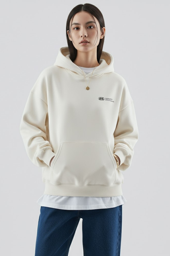Sweat à Capuche Femme Imprimé Devant, Coupe Pull Décontractée