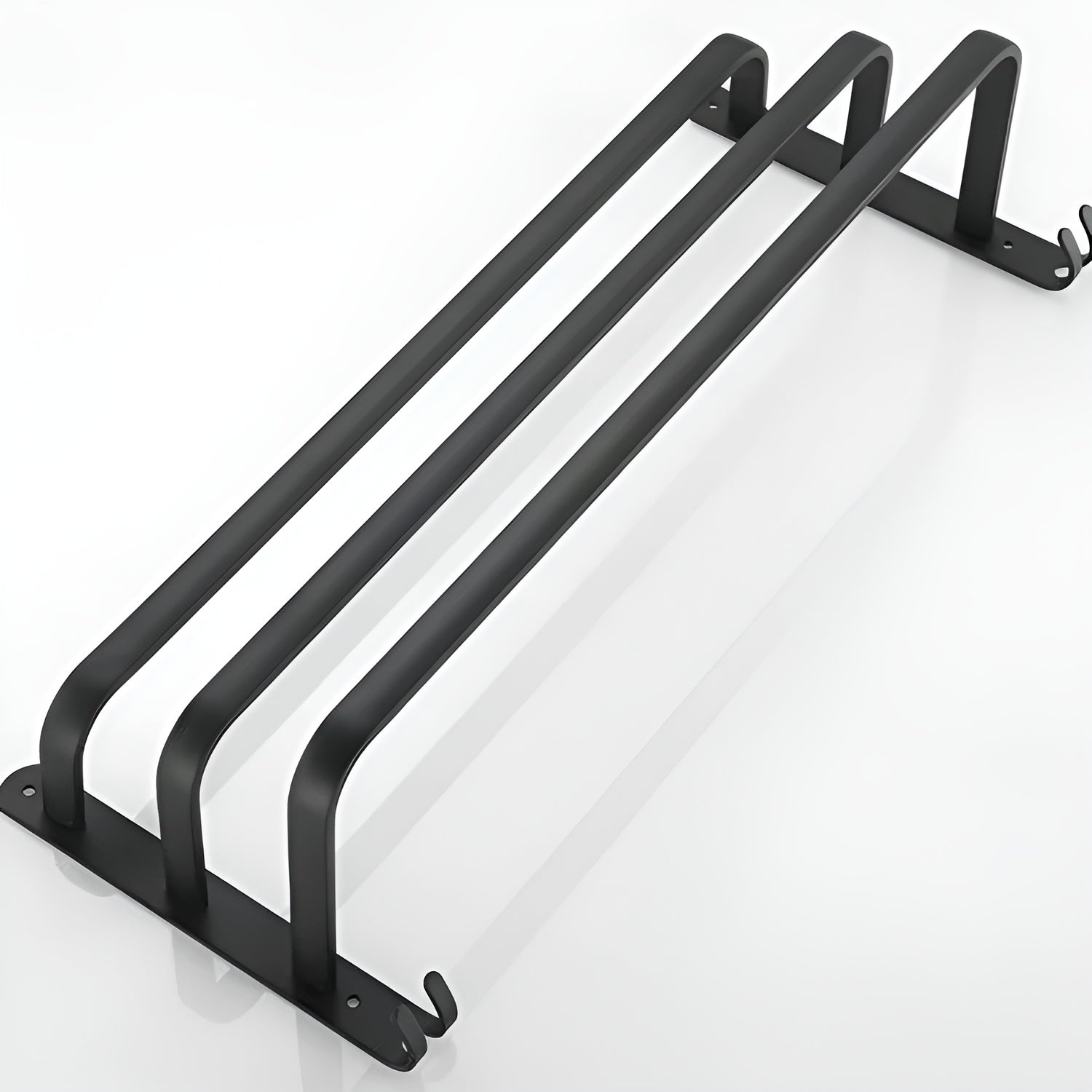 Wall-mounted towel rack – Black Aluminum, Modern 3-Tier Design for the Bathroom or Wellness Area