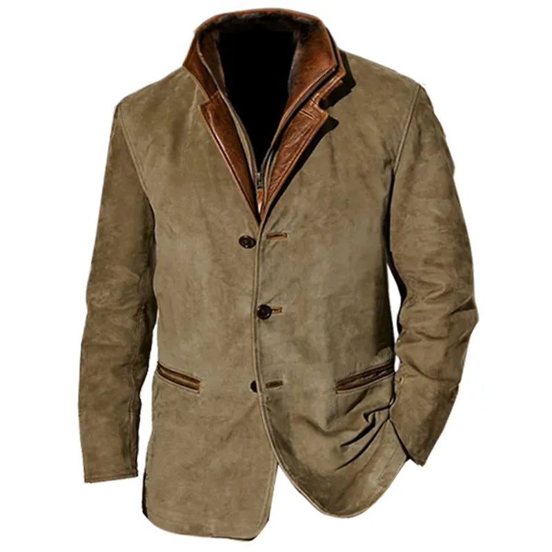 Veste d'Hiver Homme Col Superposé, Style Casual Chic