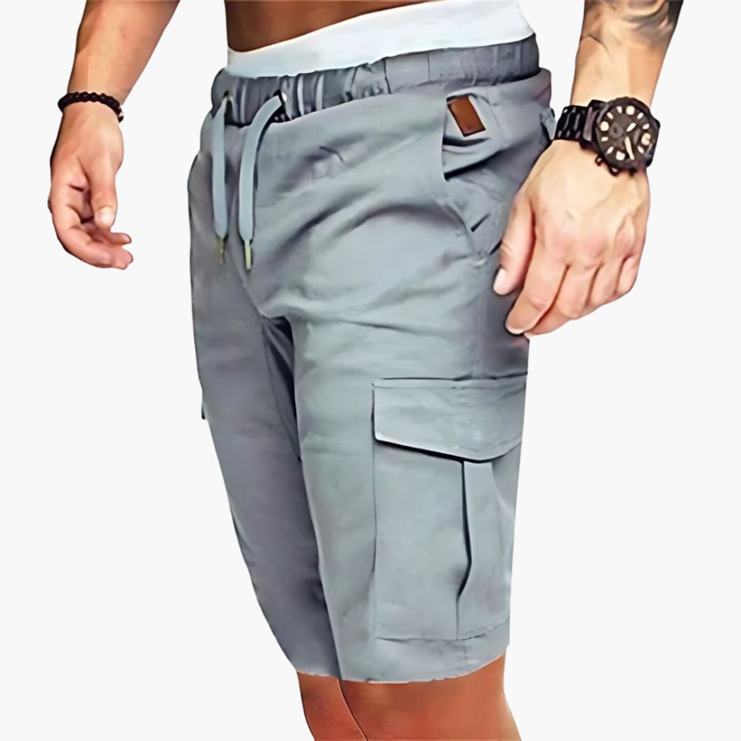 Short Cargo Homme Taille Élastique avec Cordon et Poches