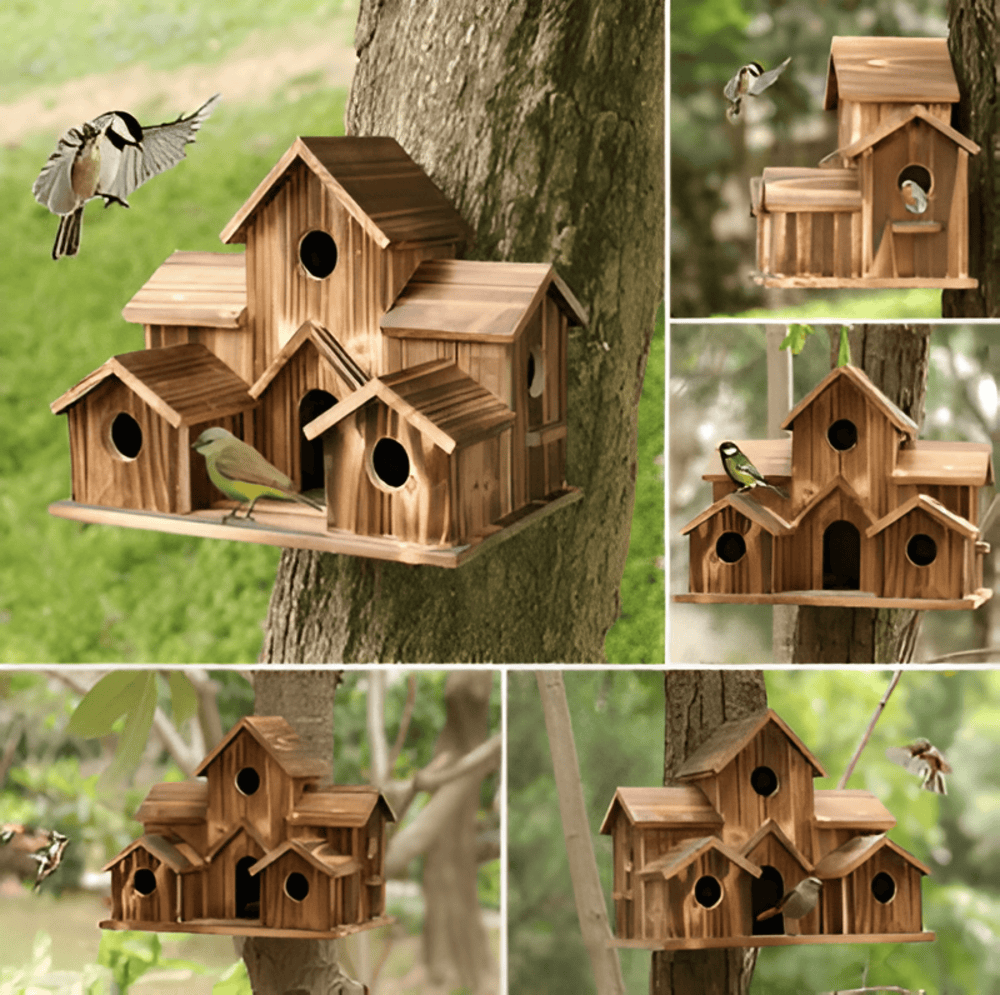 Wooden Birdhouse – Nature, Weather-Resistant Design for the Garden, Balcony, or Patio