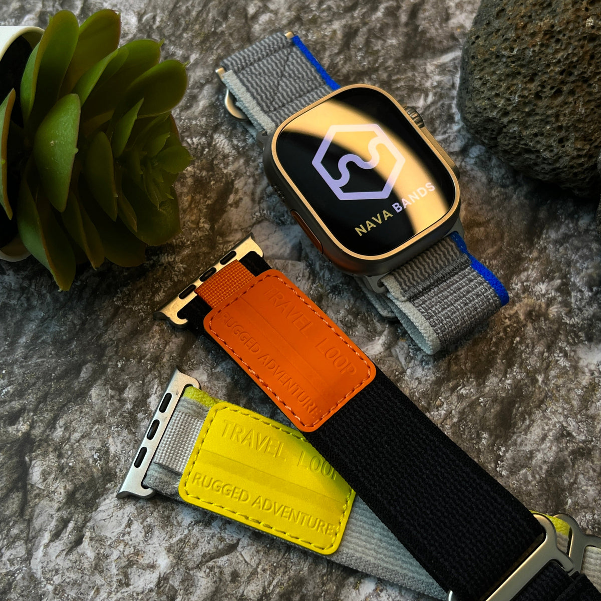 Bracelet Boucle en Tissu pour Apple Watch, Extensible et Ajustable