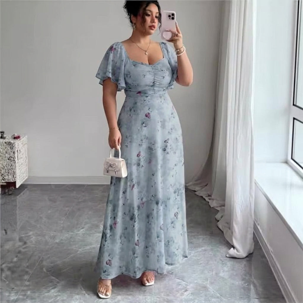 Robe Femme Moulante à Manches Volantées