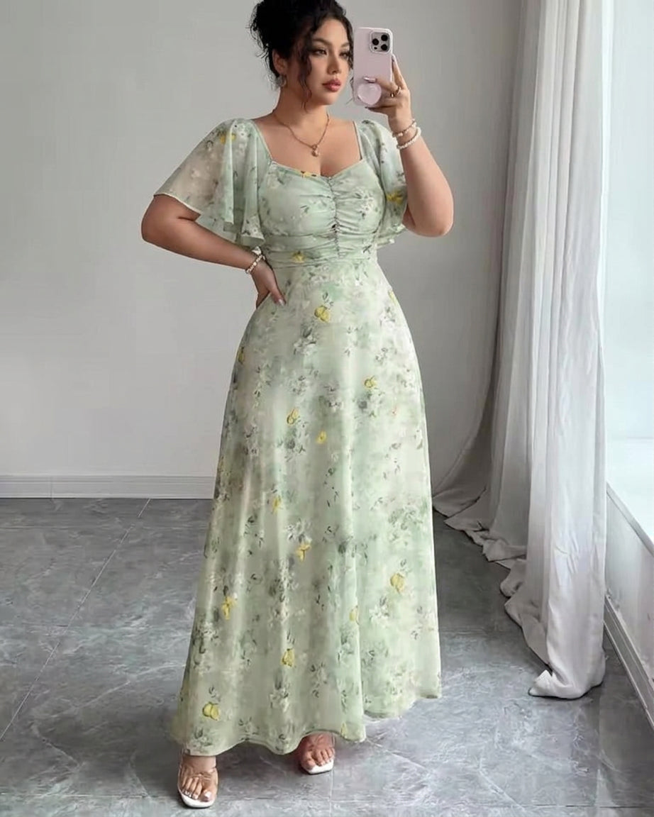Robe Femme Moulante à Manches Volantées
