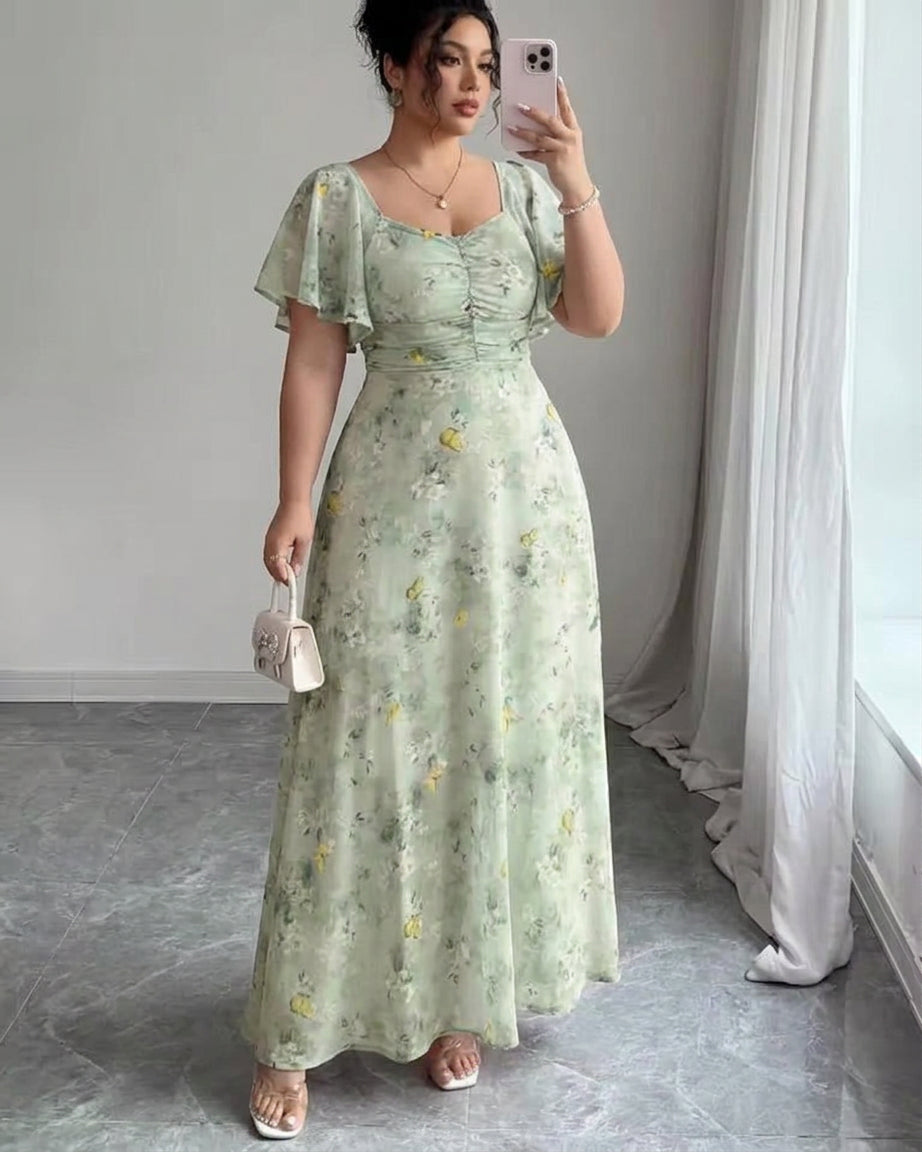 Robe Femme Moulante à Manches Volantées