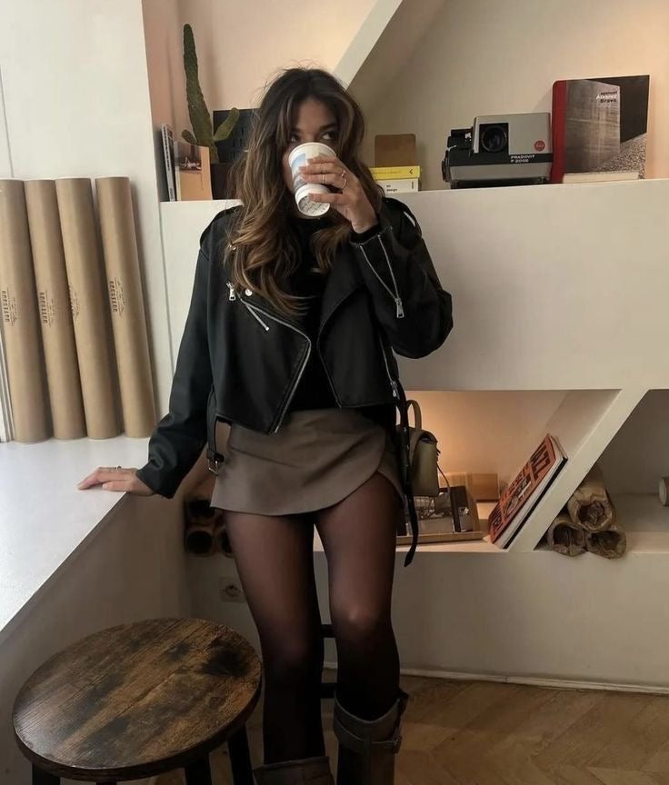 Jupe-Short Femme Portefeuille à Taille Élastique