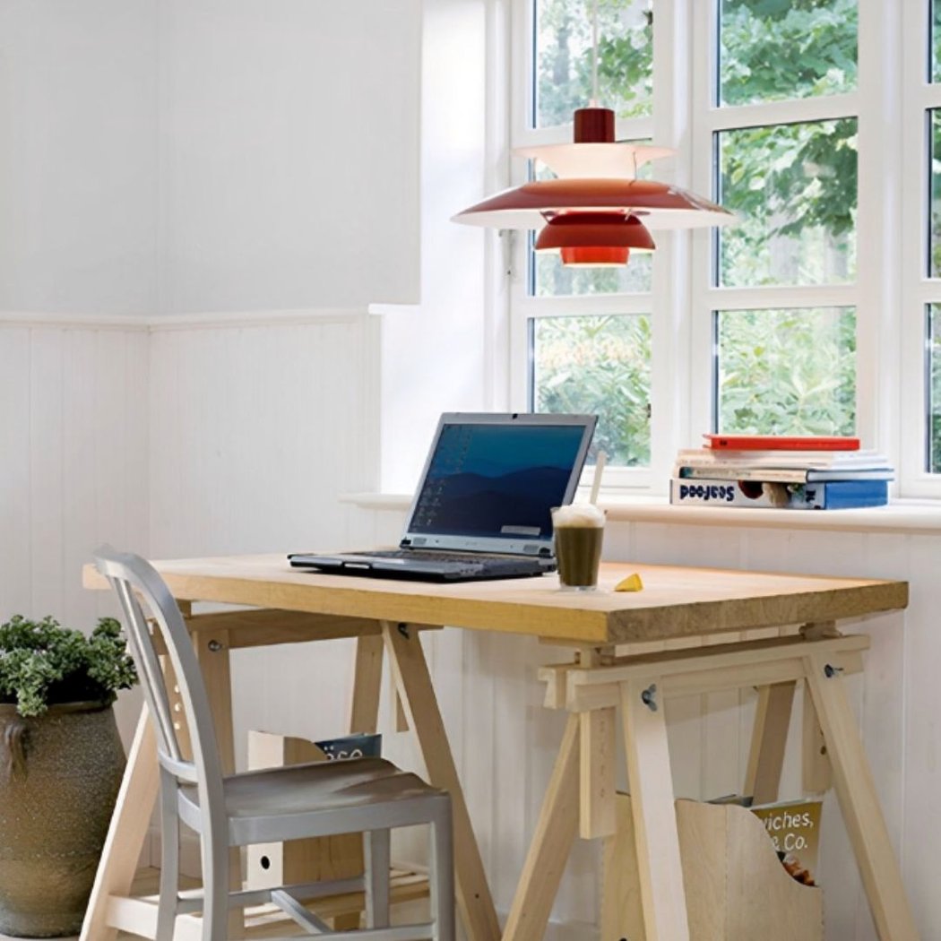 Lampe Suspendue Danoise – Design en Métal Superposé dans un Style Coloré pour Salle à Manger ou Salon