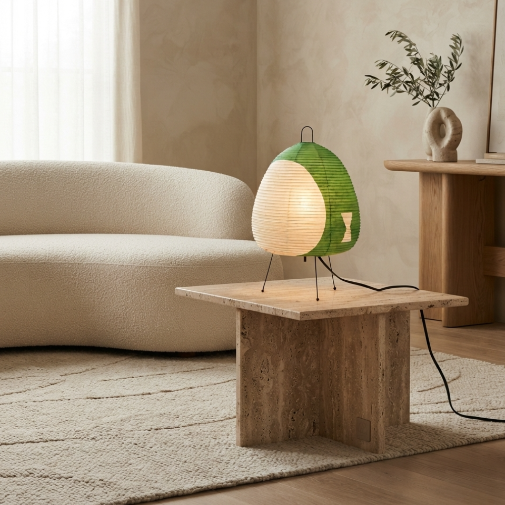 Lampe de Table et Lampadaire en Papier de Riz Wabi-Sabi Japonais