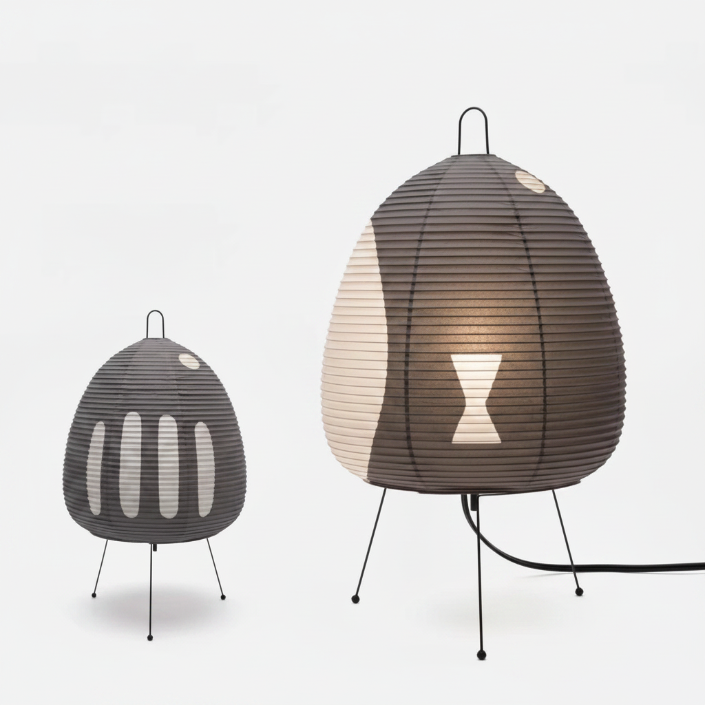 Lampe de Table et Lampadaire en Papier de Riz Wabi-Sabi Japonais
