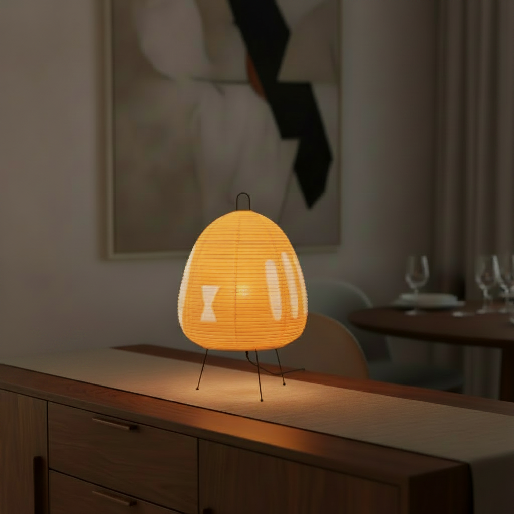 Lampe de Table et Lampadaire en Papier de Riz Wabi-Sabi Japonais
