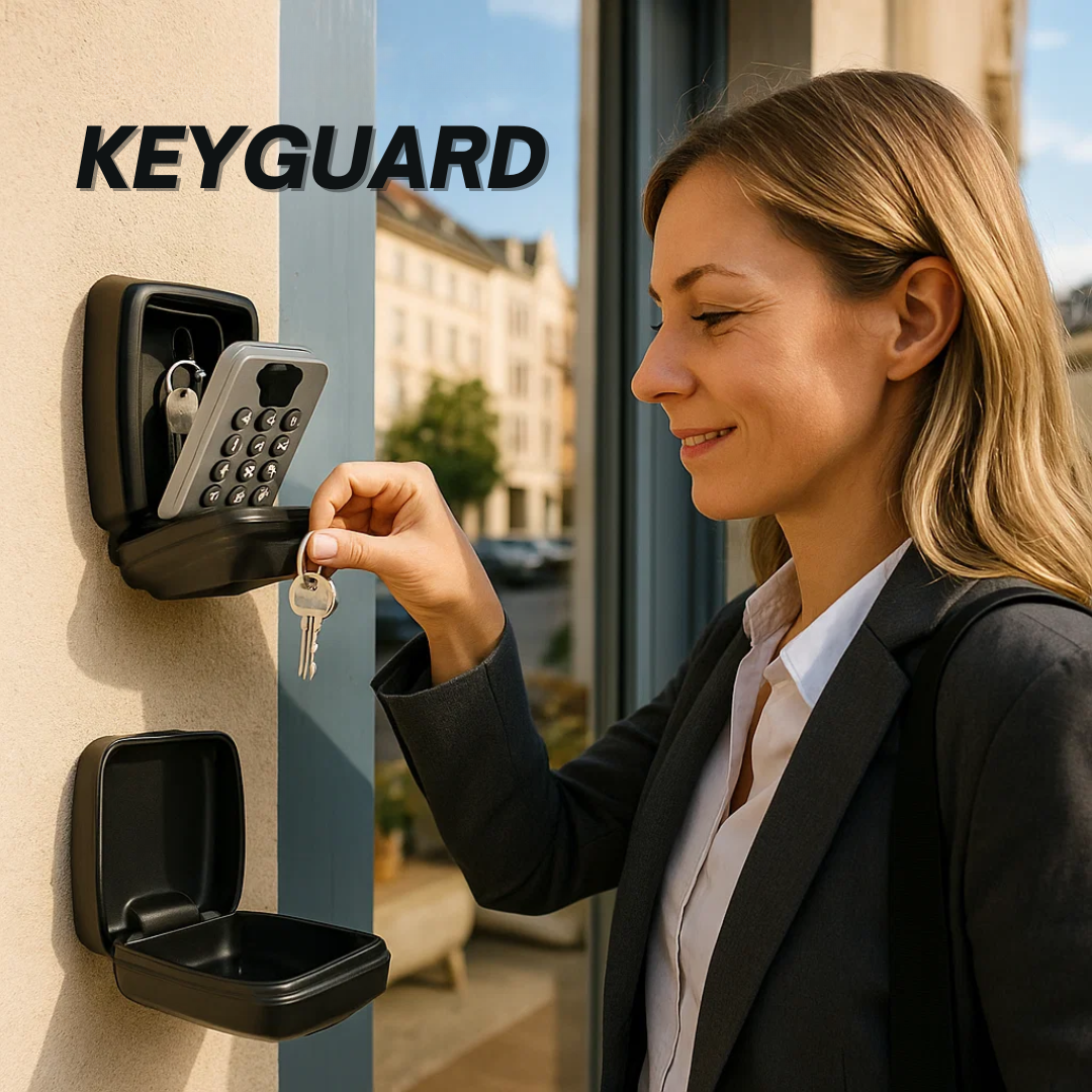 Outdoor Key Box – Weather-resistant metal, compact design for wall mounting in the garden or outdoor area