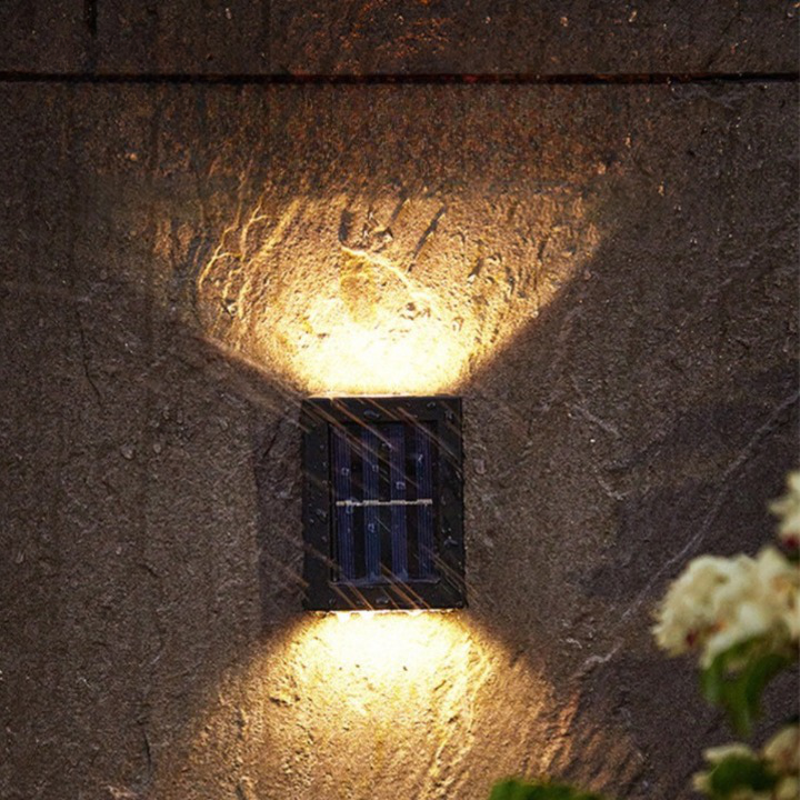Black Solar Wall Light – Wireless, Modern Design for Garden or Balcony Lighting