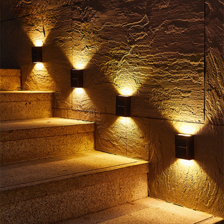 Black Solar Wall Light – Wireless, Modern Design for Garden or Balcony Lighting