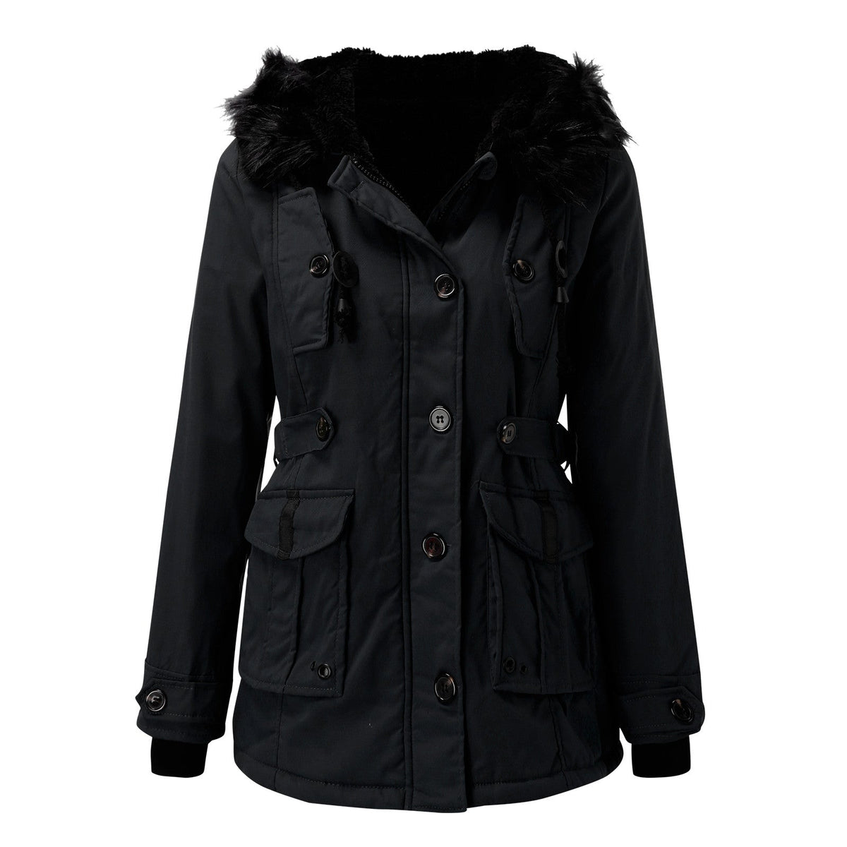 Parka Femme Épaisse à Capuche, Imperméable, Doublure Chaude pour l'Hiver