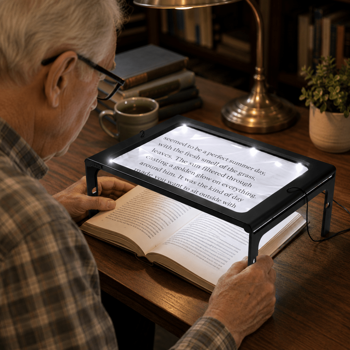 Hands-Free Reading Magnifier – Durable Plastic with 3x Magnification and LED Light for DIY Projects or Reading