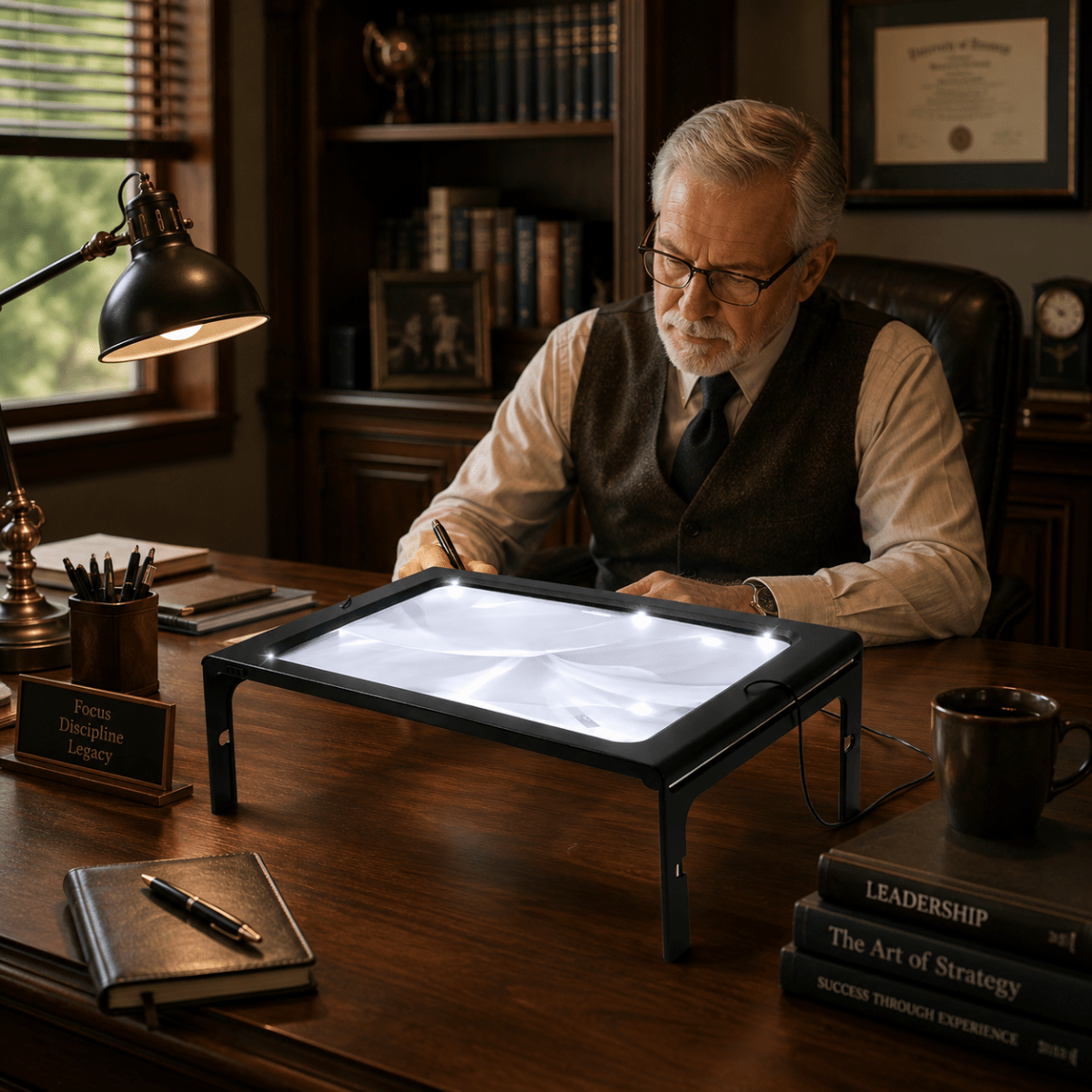 Hands-Free Reading Magnifier – Durable Plastic with 3x Magnification and LED Light for DIY Projects or Reading