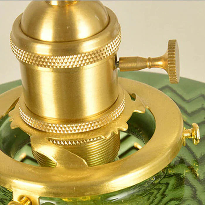 Suspension – Verre strié avec accents dorés pour table à manger ou salon