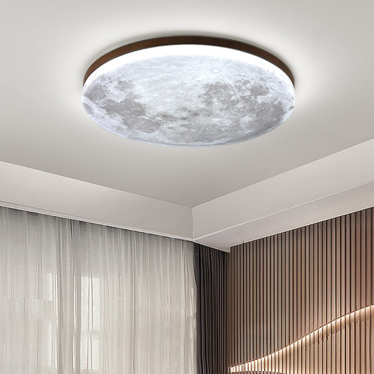 Plafonnier Lune LED - Luminaire Design Effet Clair de Lune
