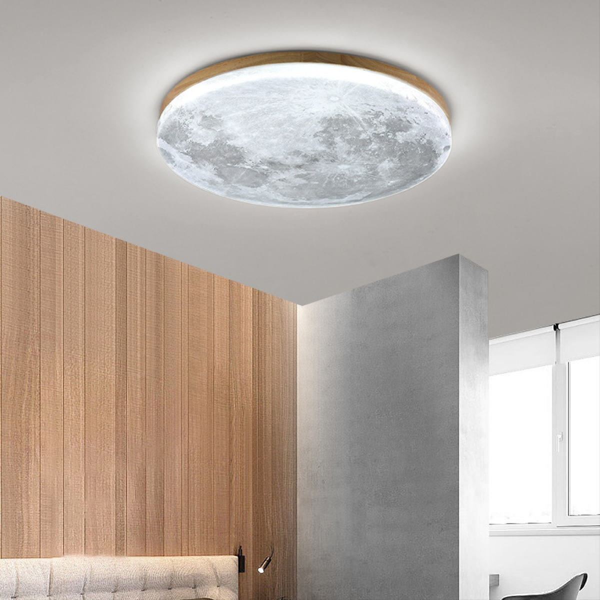 Plafonnier Lune LED - Luminaire Design Effet Clair de Lune