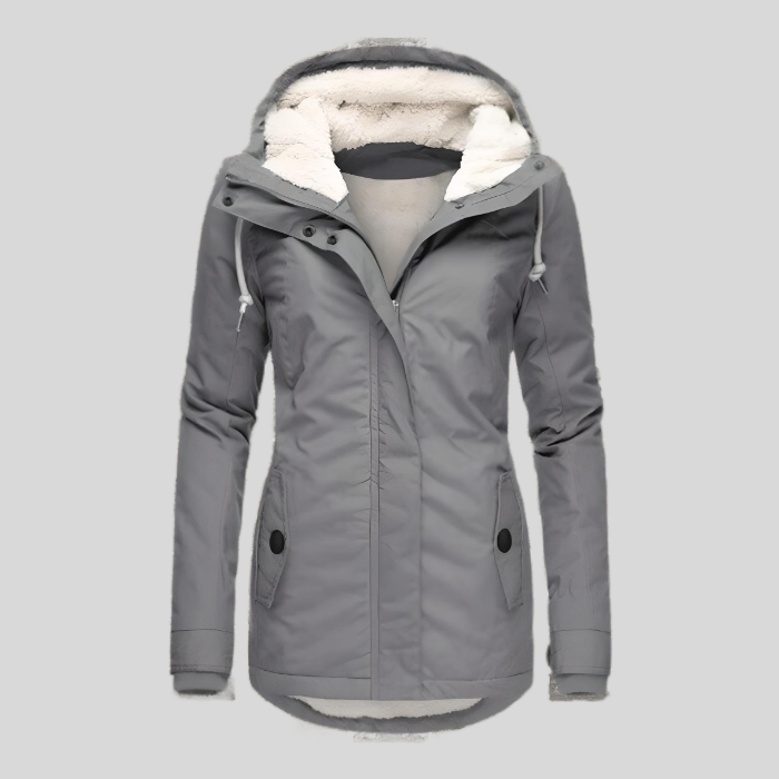 Manteau Long Femme Imperméable à Capuche - Doublure Chaude Hiver