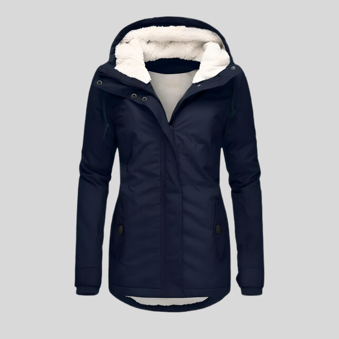 Manteau Long Femme Imperméable à Capuche - Doublure Chaude Hiver