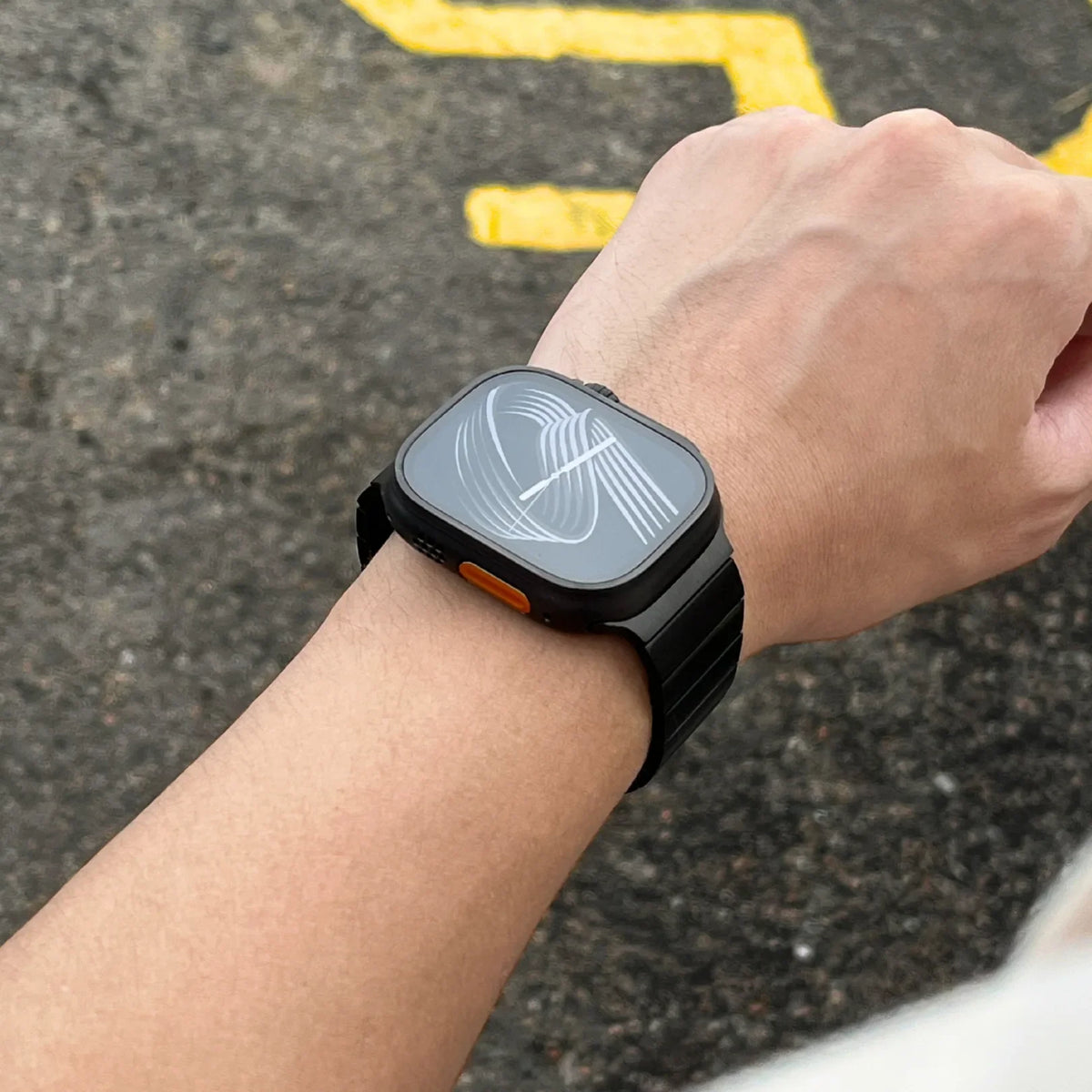 Bracelet Montre Titane à Maillons - Fermoir Magnétique Compatible Apple Watch