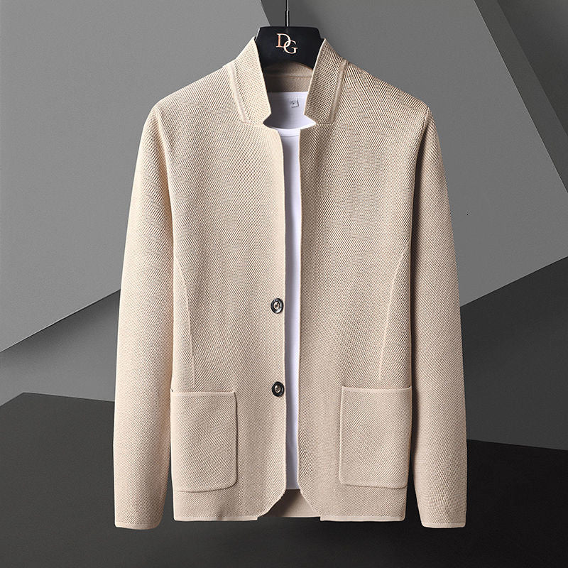 Gilet Homme en Maille à Col Montant