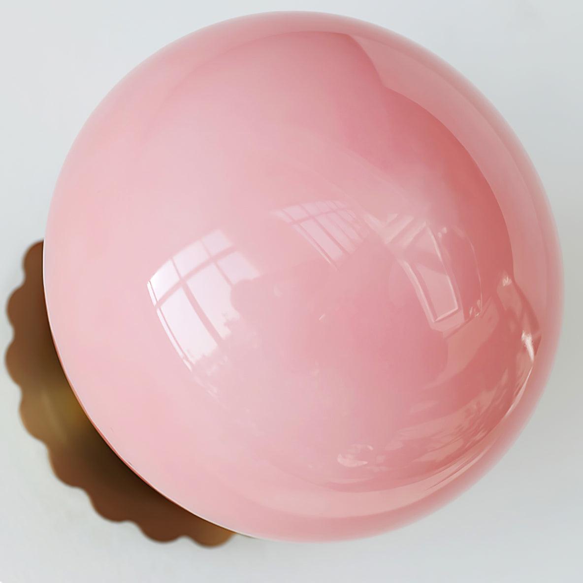 Applique Murale en Verre Rose – Finition Métal Doré ou Chromé