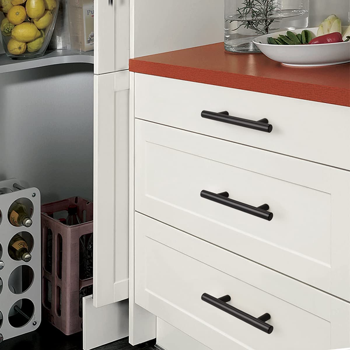 Tiradores de cocina de acero inoxidable negro: diseño moderno para armarios domésticos