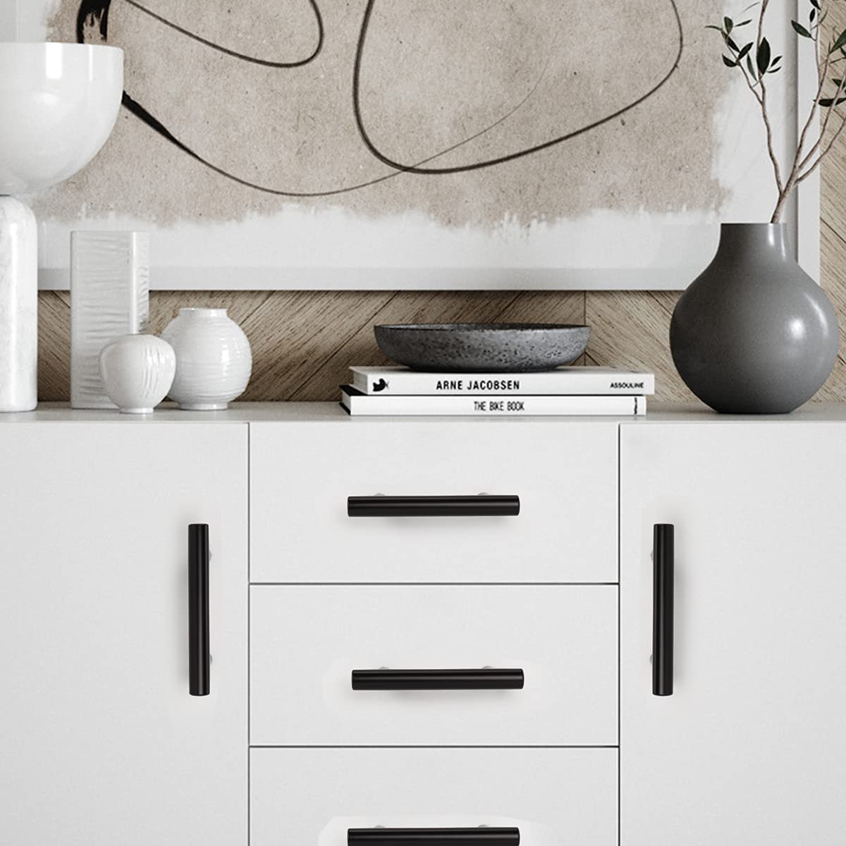 Tiradores de cocina de acero inoxidable negro: diseño moderno para armarios domésticos