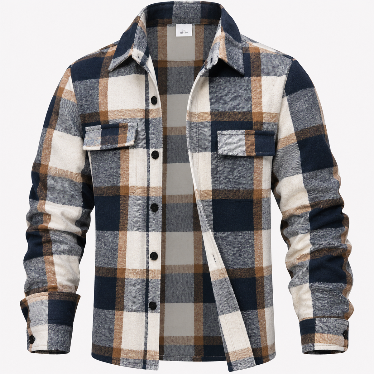 Chemise Homme Flanelle Écossaise à Manches Longues Boutonnée