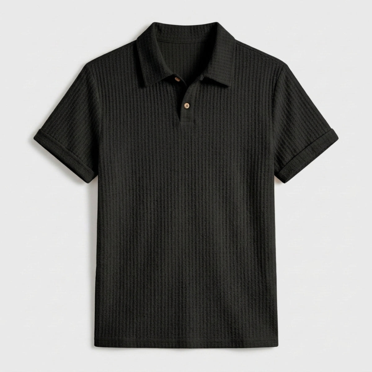 men's textured knit polo shirt