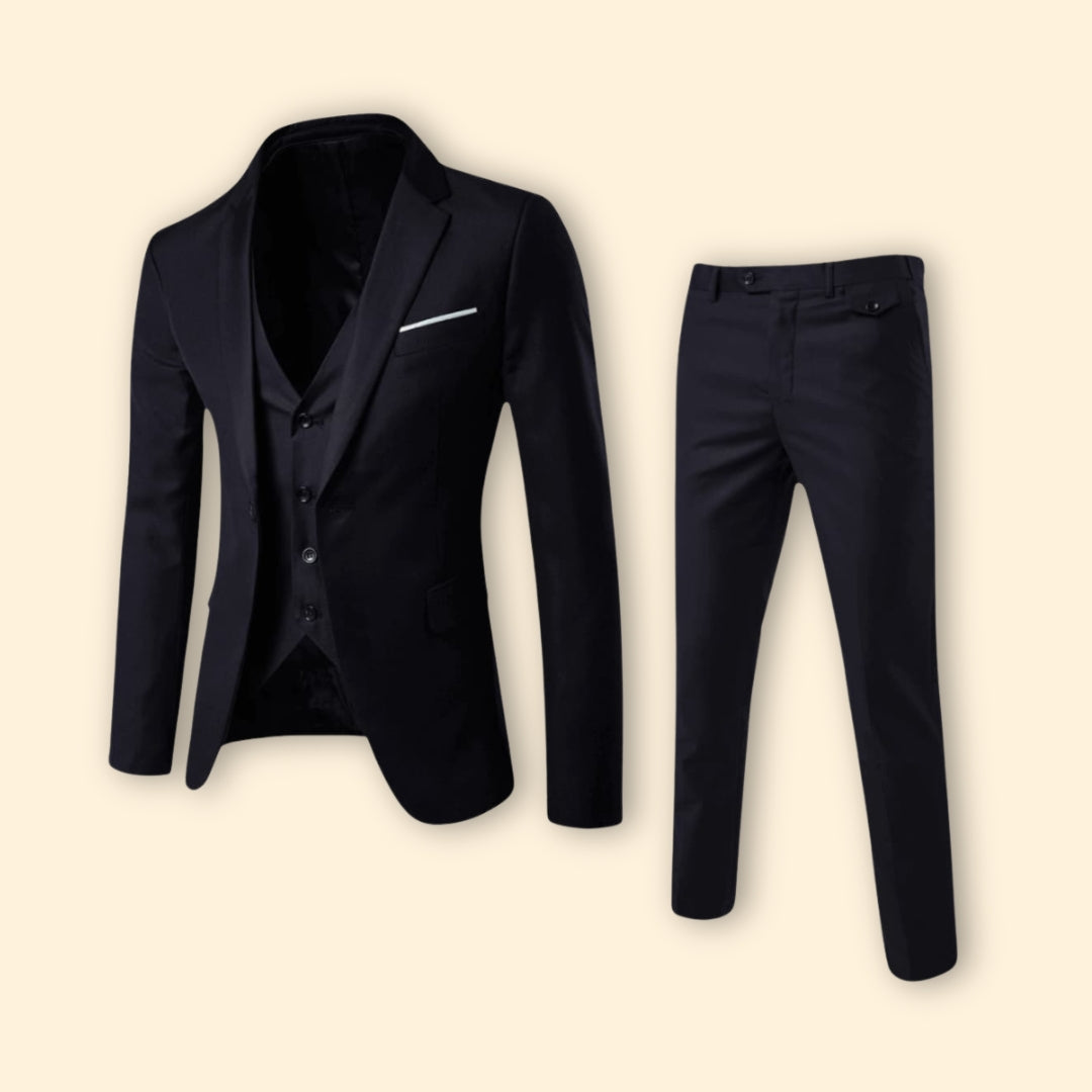 Costume Homme Trois Pièces – Veste, Gilet et Pantalon Coordonnés