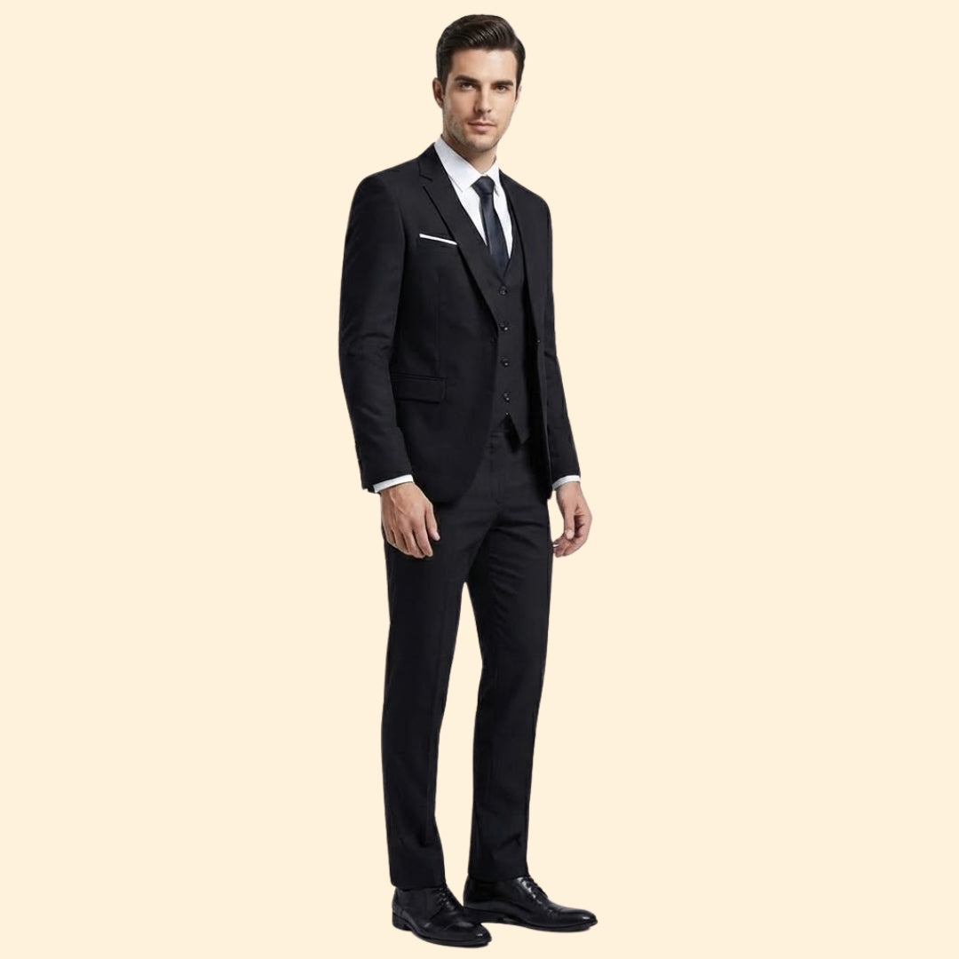 Costume Homme Trois Pièces – Veste, Gilet et Pantalon Coordonnés